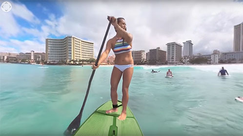  Stand Up Paddleboard (SUP) Surfing on Oahu, Hawaii - 360 Video gallery