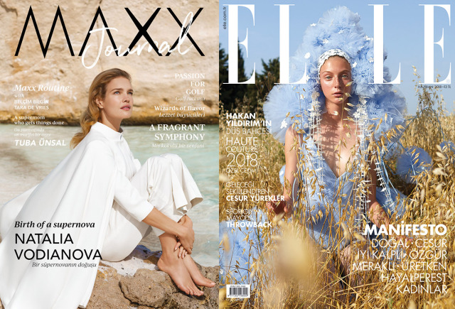  Photos: Serkan Şedele - Left: Maxx Royal with Natalia Vodianova / Right: Elle gallery