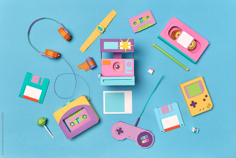  Personal project. 90s Objects Made of Paper. One of Our Papercraft Projects, more on Behance gallery